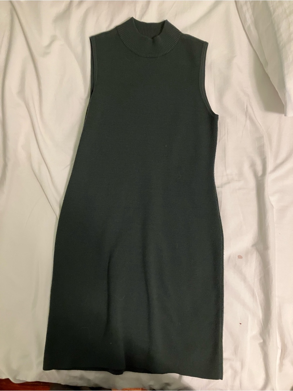 Bar III Sleeveless Mock Neck Knit Dress in Forest Green